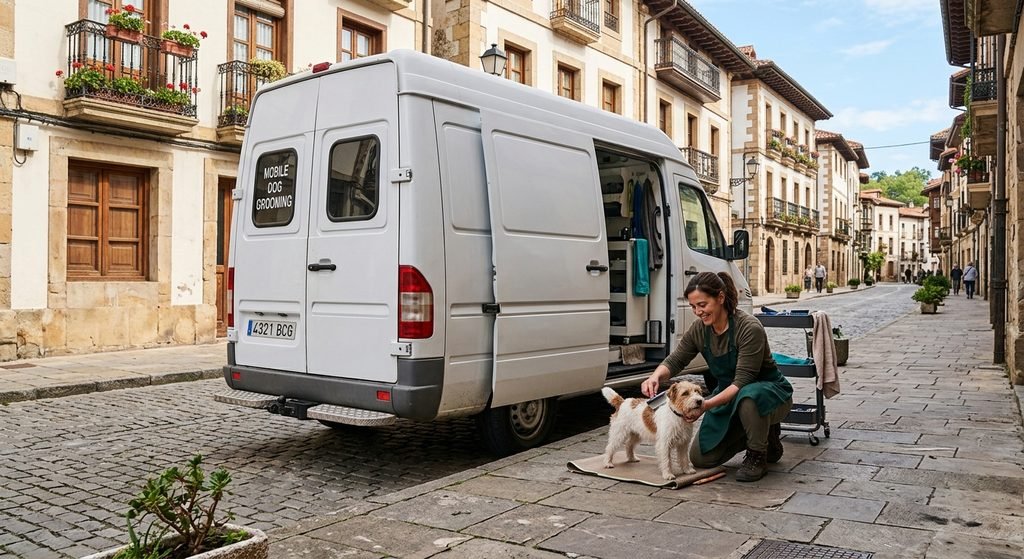 Furgoneta de peluquería canina a domicilio, uno de los negocios poco explotados en España