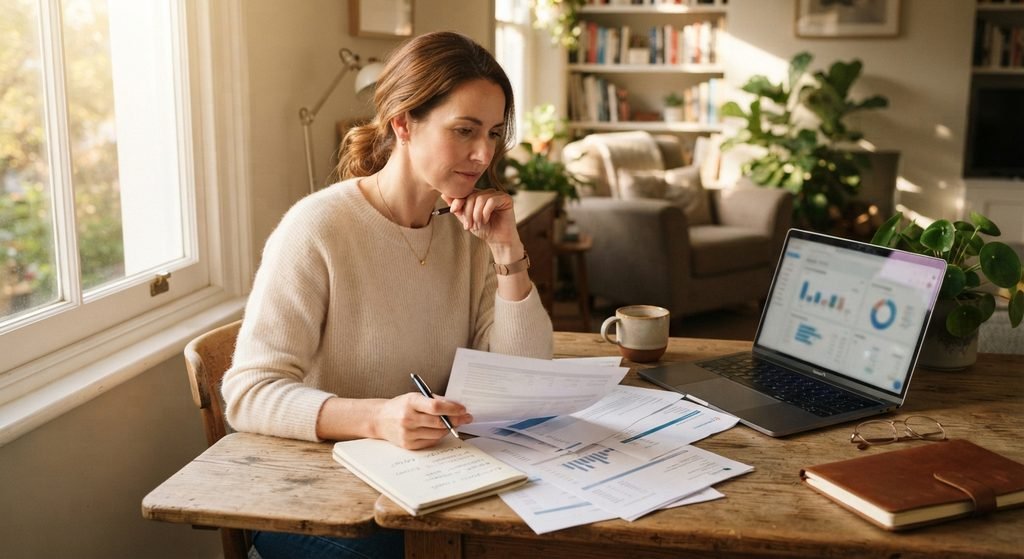 Persona revisando sus finanzas para decidir entre ahorro e inversión según su situación