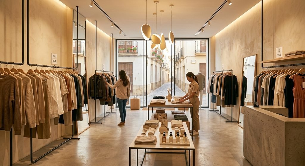 Tienda de ropa moderna, ejemplo de franquicias de ropa rentables y de las mejores franquicias del sector moda